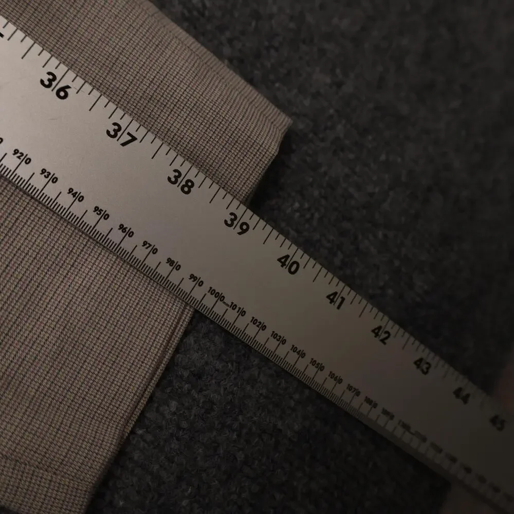 Uniqlo Dress Pants Mens 31x29 Beige Check Slim Fit Stretch Elastic Waist Office